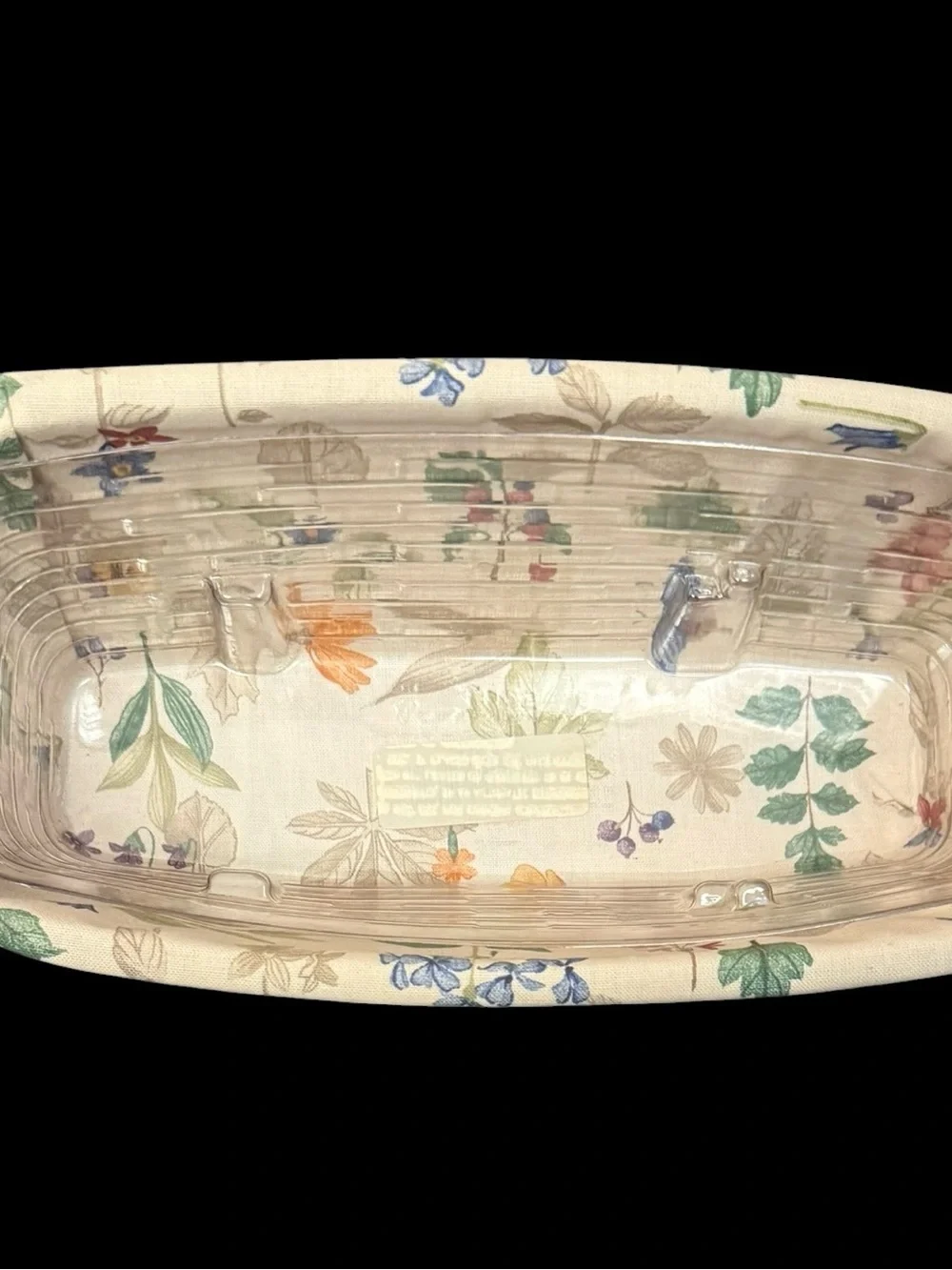 Longaberger Vanity Basket Set Botanical Fields 1999 Liner And Protector Signed